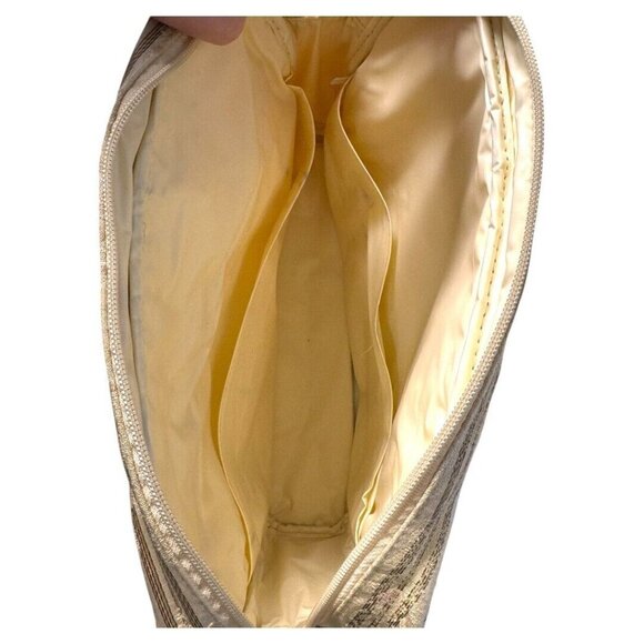 vintage 3 piece makeup bag travel‎ set gold design EUC - Picture 3 of 8